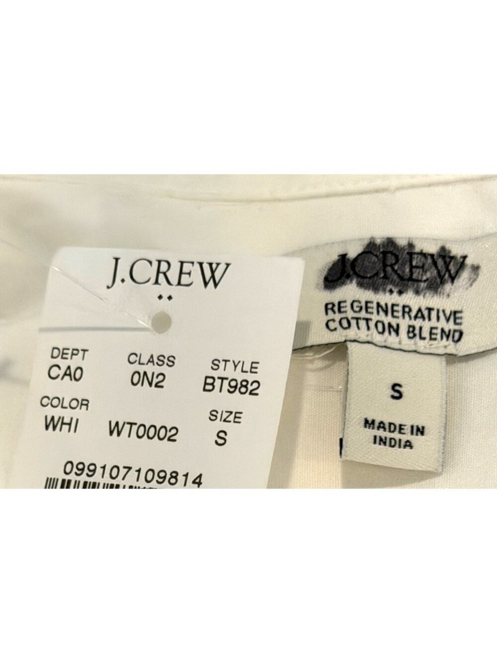 J.Crew Sleeveless White Cotton Poplin Button Down Top Shirt Size Small NWT - Picture 4 of 6
